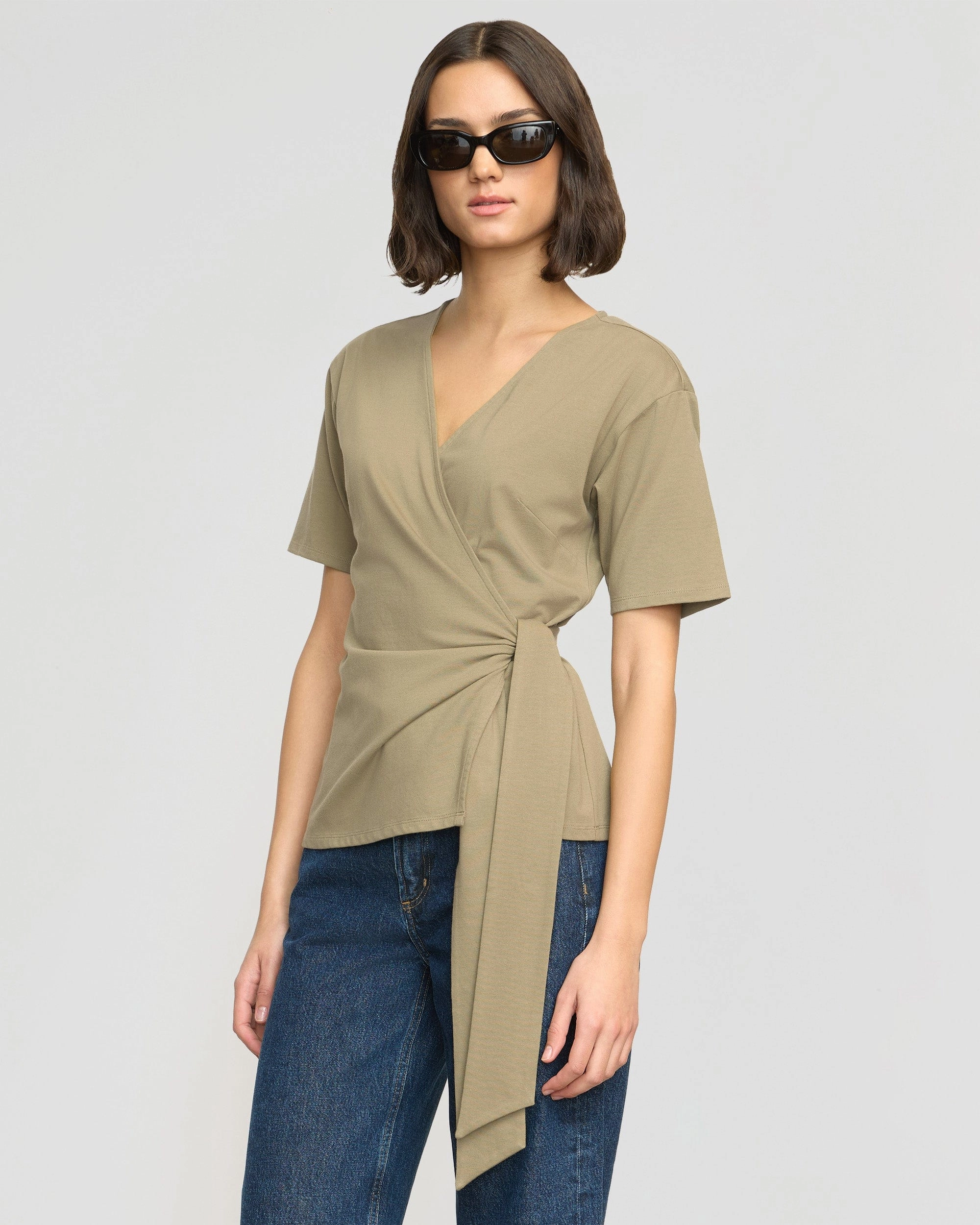 Comfy Cardigan Sena Organic Cotton Wrap Tee