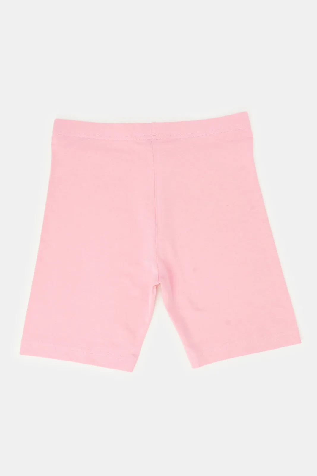 Senior Girls Pink And Grey Cycling Shorts (Pack of 2)
