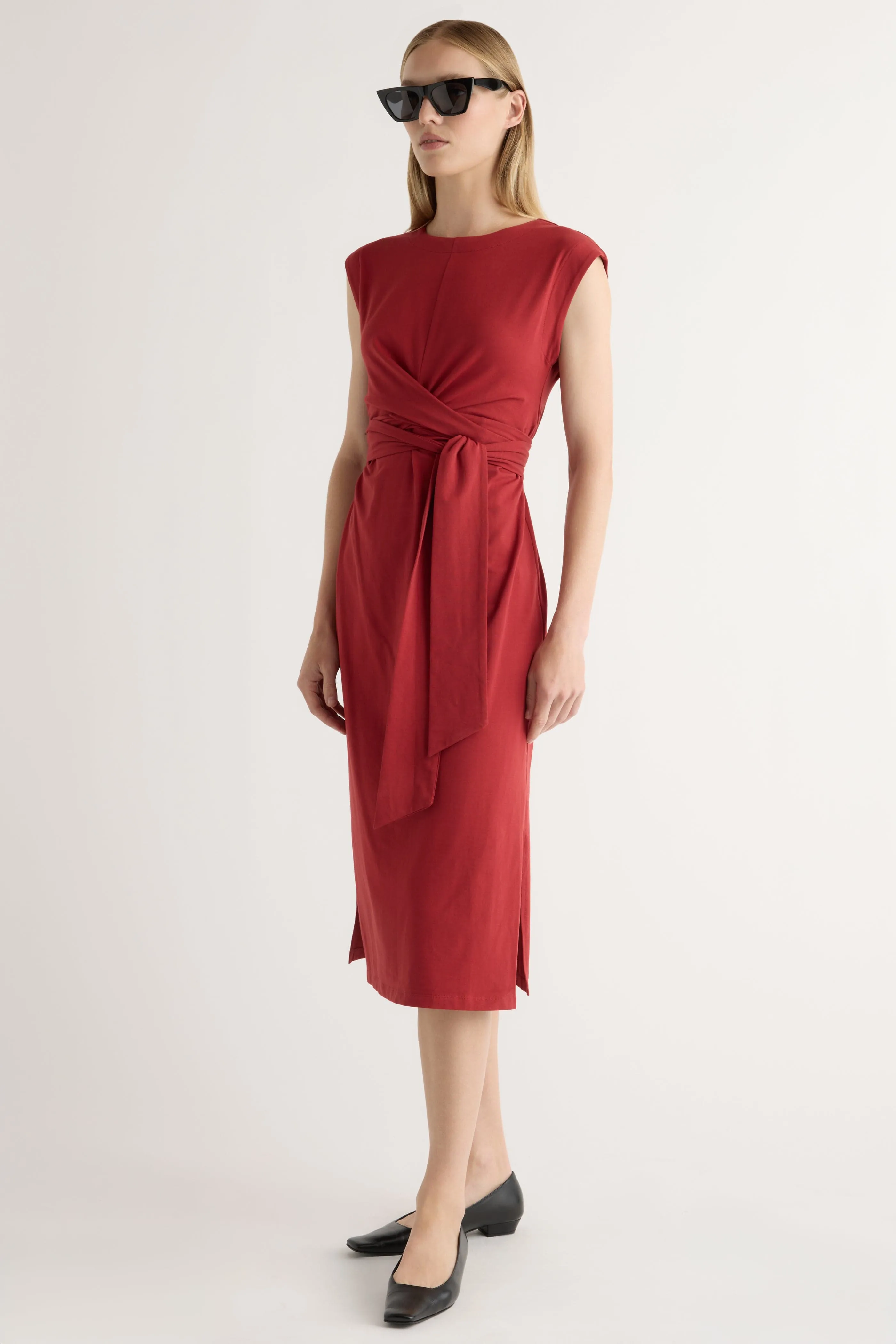 Fei Tie-Front Organic Cotton Dress Artistic Shape
