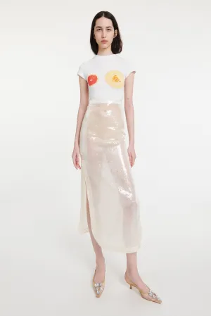 Sequined Skirt Ivory investment piece