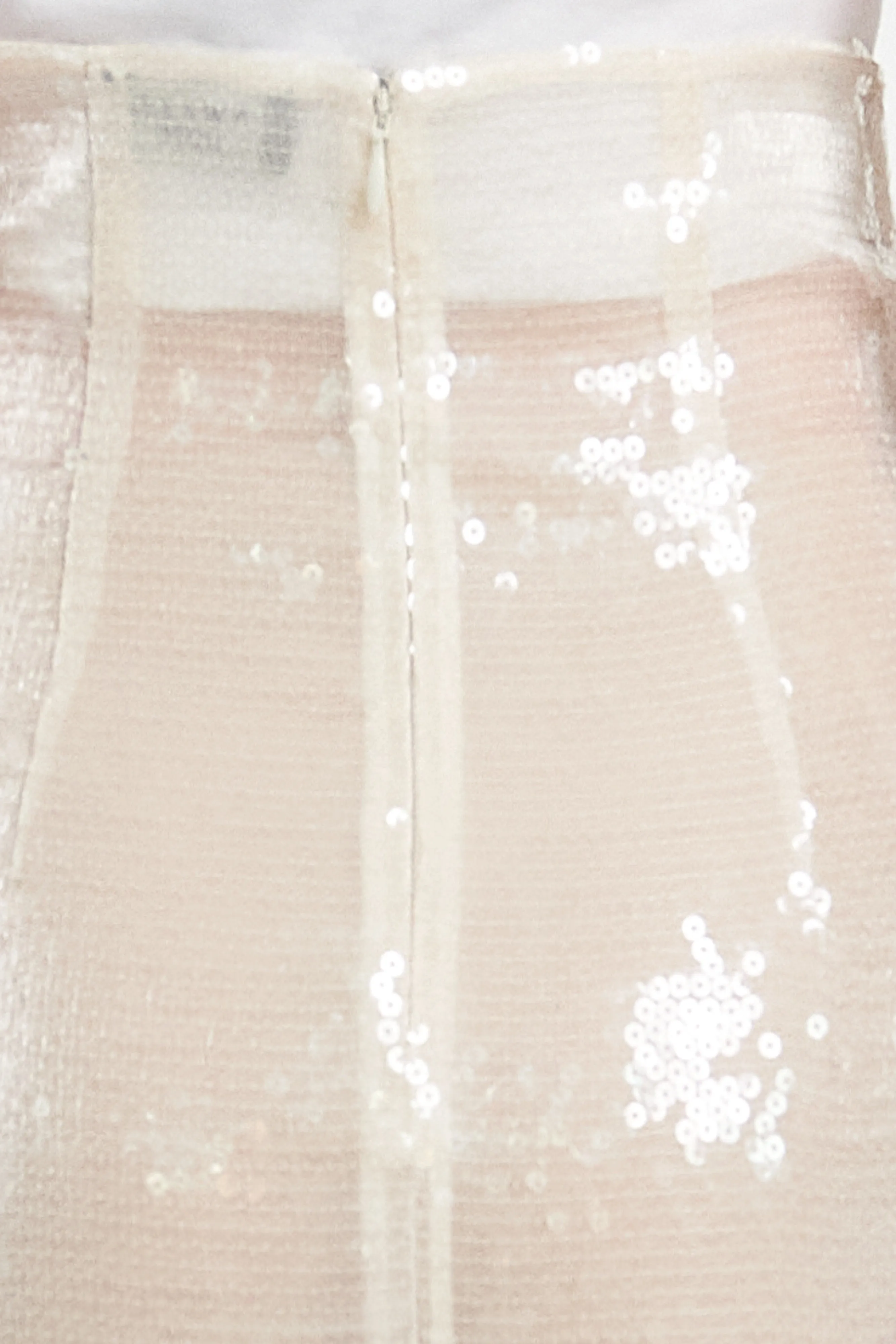 Eco Friendly Dye Comfortable Motion Sequined Skirt Ivory