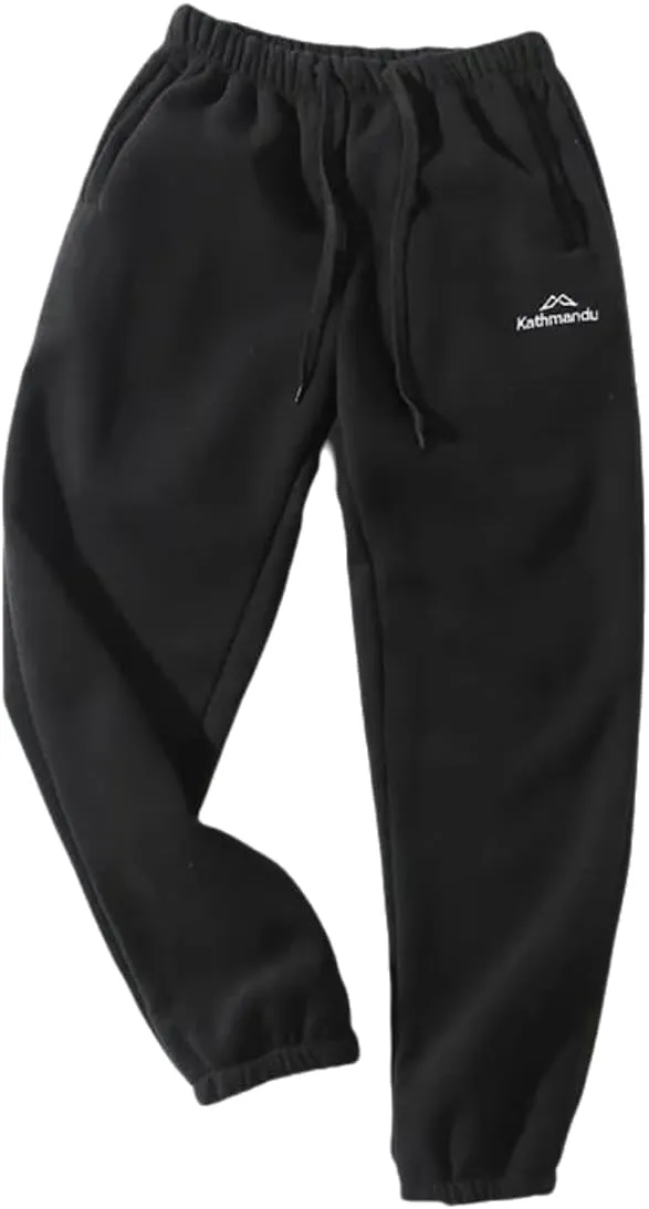 SevenBoy Men's Thermal Fleece Jogger Pants Sherpa Lined Sweatpants Winter Warm Thick Track Pants Drawstring Waist