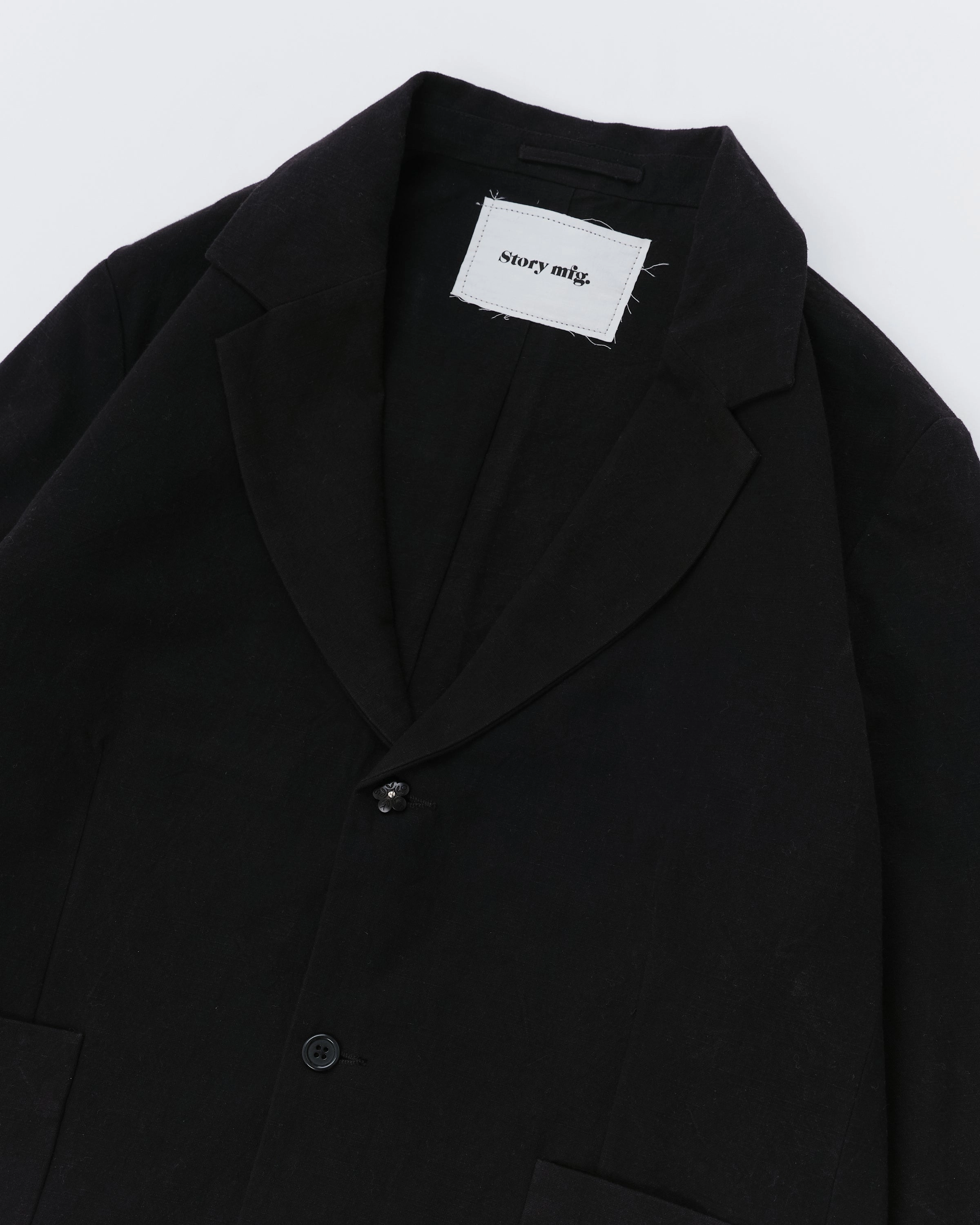 Shale Jacket - Black Slub Odor Control Treatment Office Wear Trendy Home Comfort