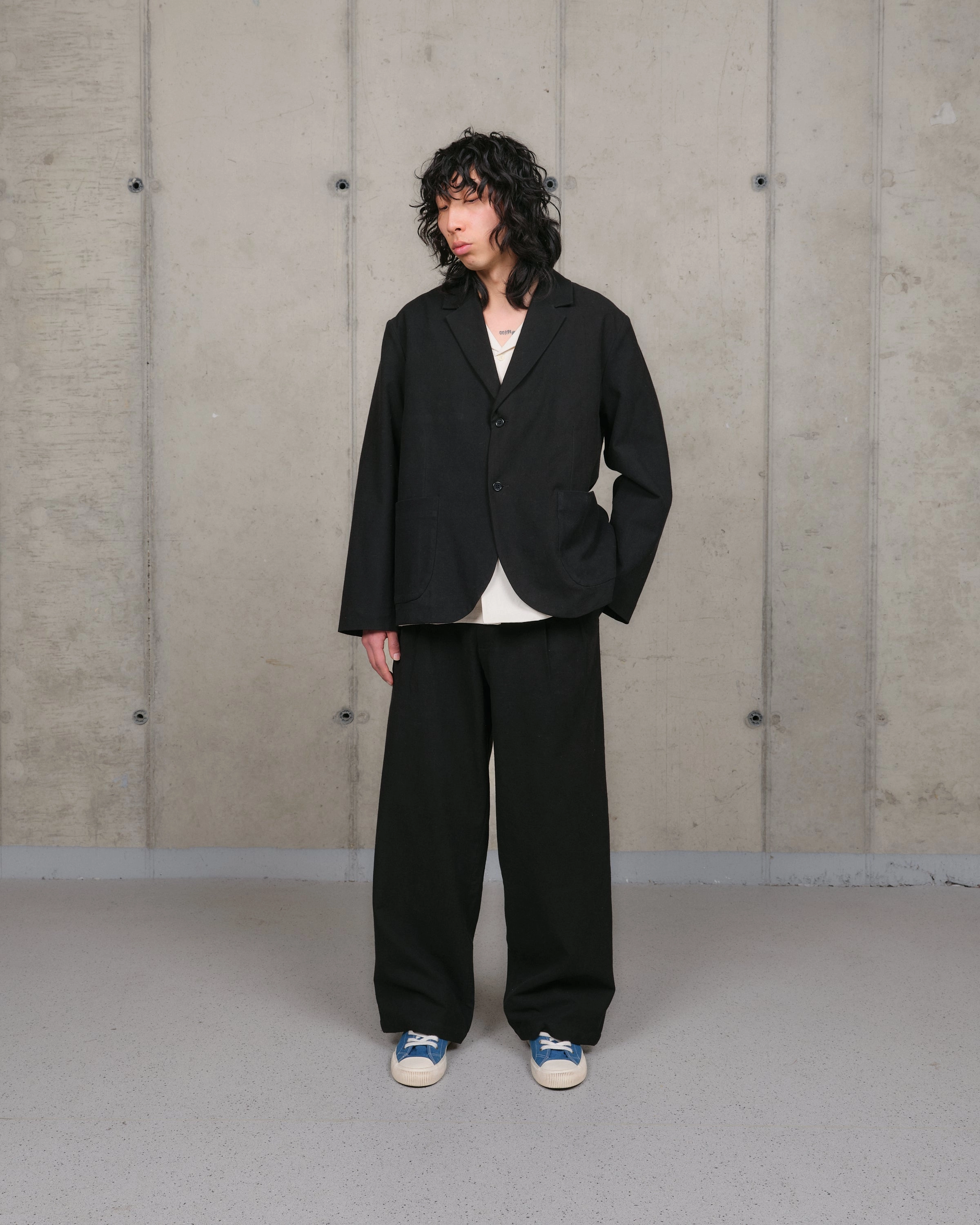 Shale Jacket - Black Slub Slim Holiday Vibes Teen Outfit
