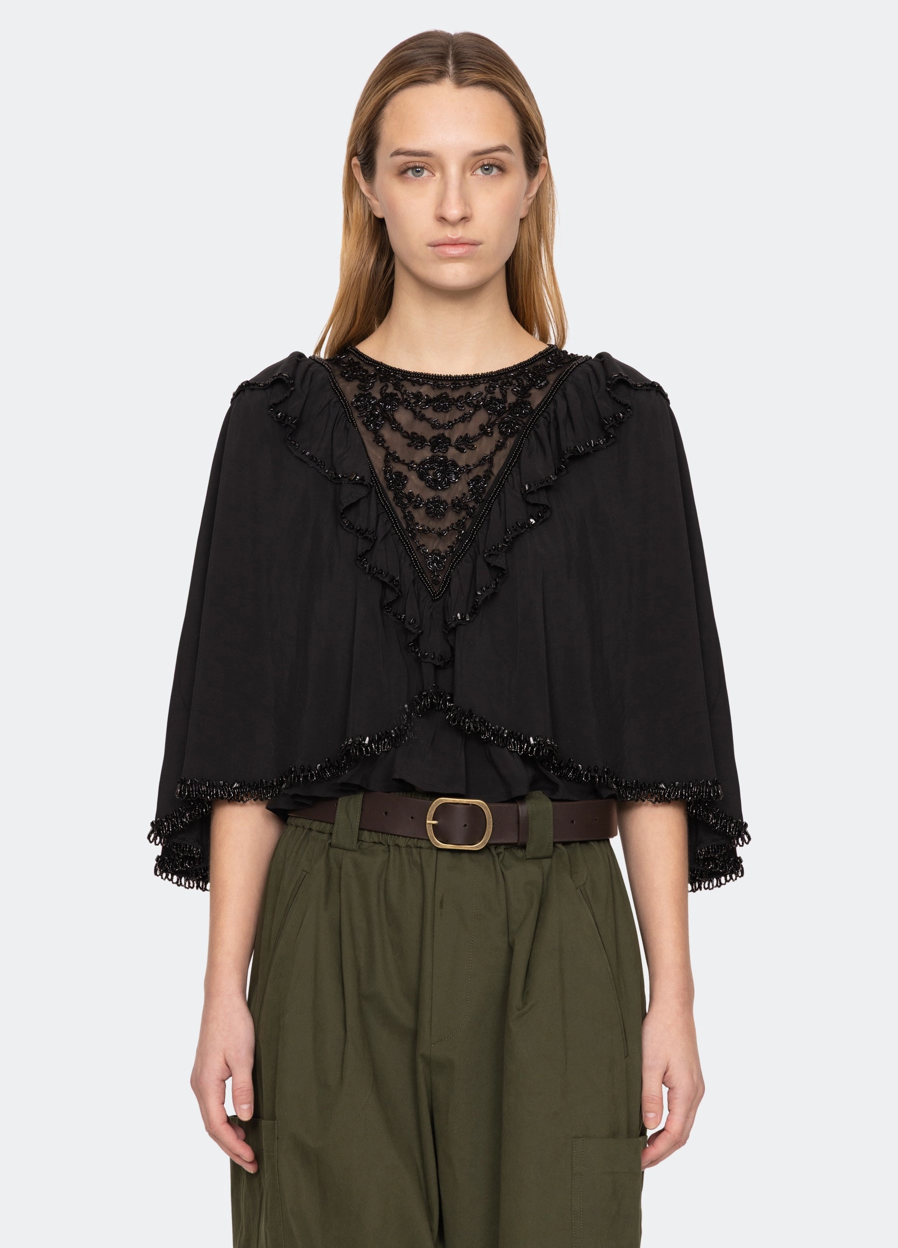Shanna Beaded Top CroppedLength