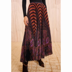 Shayna Pleated Midi Skirt Detachable Tie