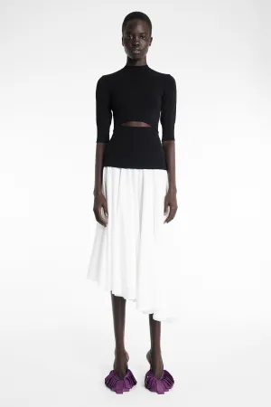 Knit Top Dress Black White Movement Friendly