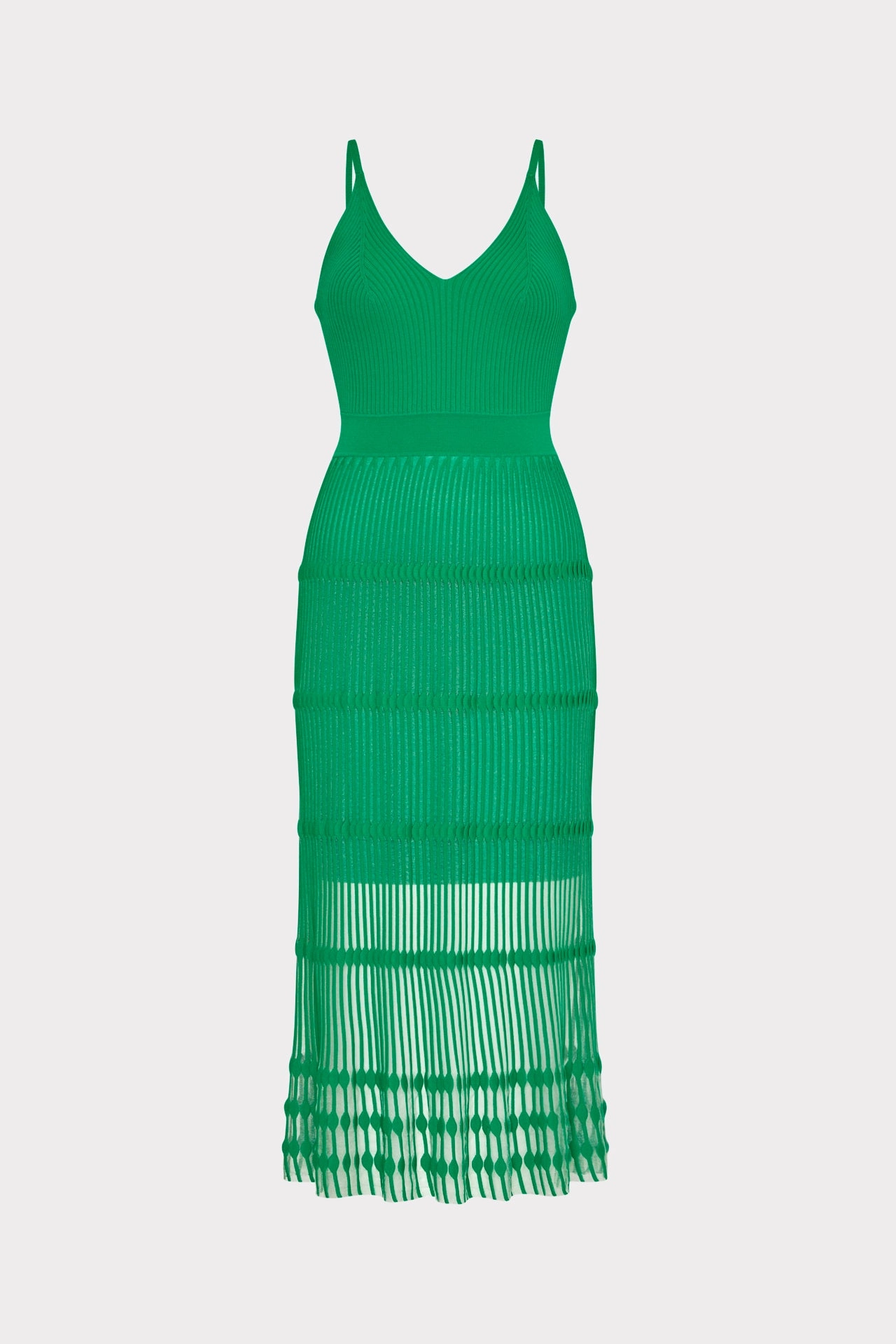 Stretchable Material Sheer Knit Cami Dress