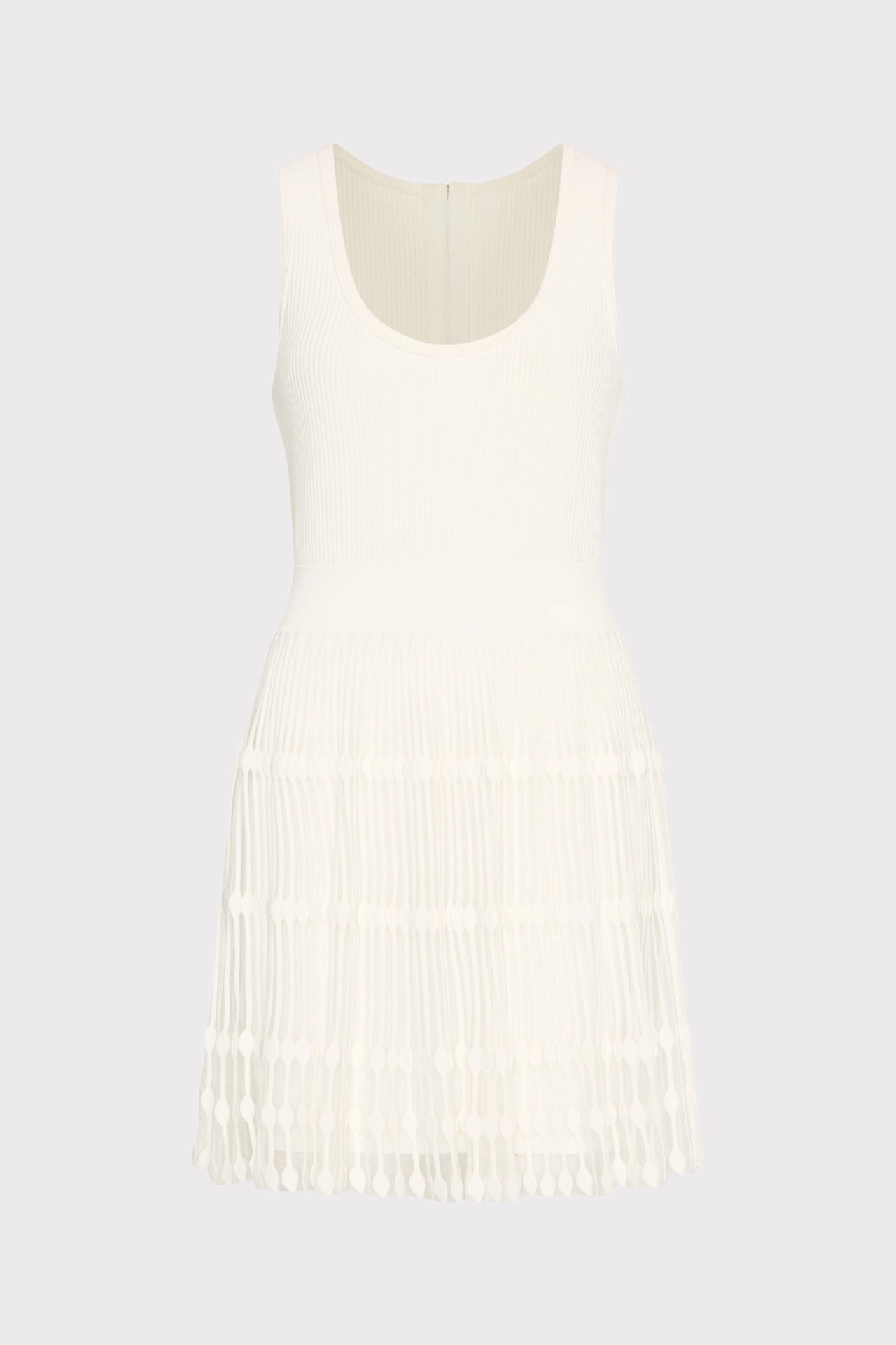 Minimal Shrinkage Sheer Knit Fit And Flare Mini Dress