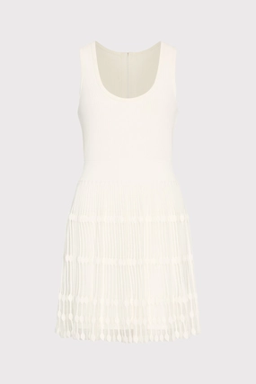 Minimal Shrinkage Sheer Knit Fit And Flare Mini Dress