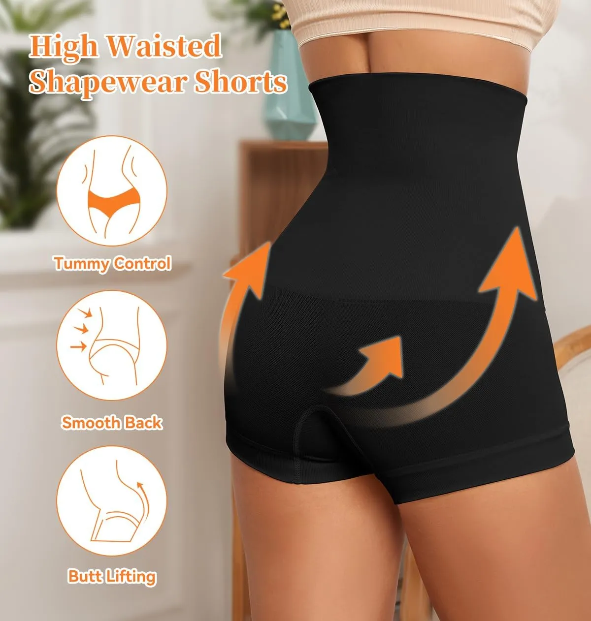 SHEKINI Body Shaper For Women Tummy Control Shapewear Shorts High Waist Compression Panties Slimming 2 Pack