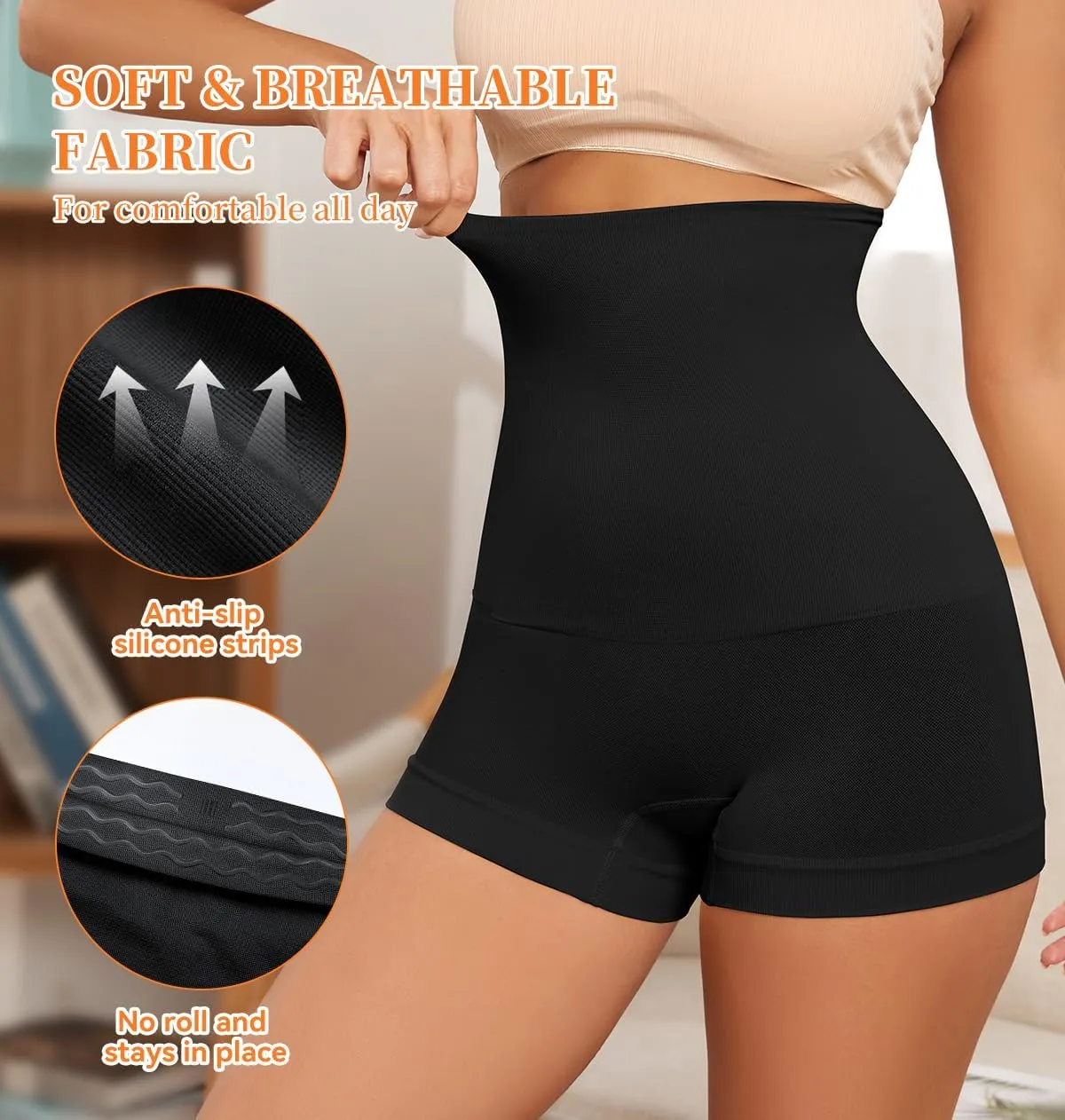 SHEKINI Body Shaper For Women Tummy Control Shapewear Shorts High Waist Compression Panties Slimming 2 Pack