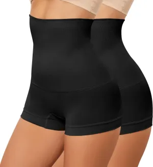 SHEKINI Body Shaper For Women Tummy Control Shapewear Shorts High Waist Compression Panties Slimming 2 Pack