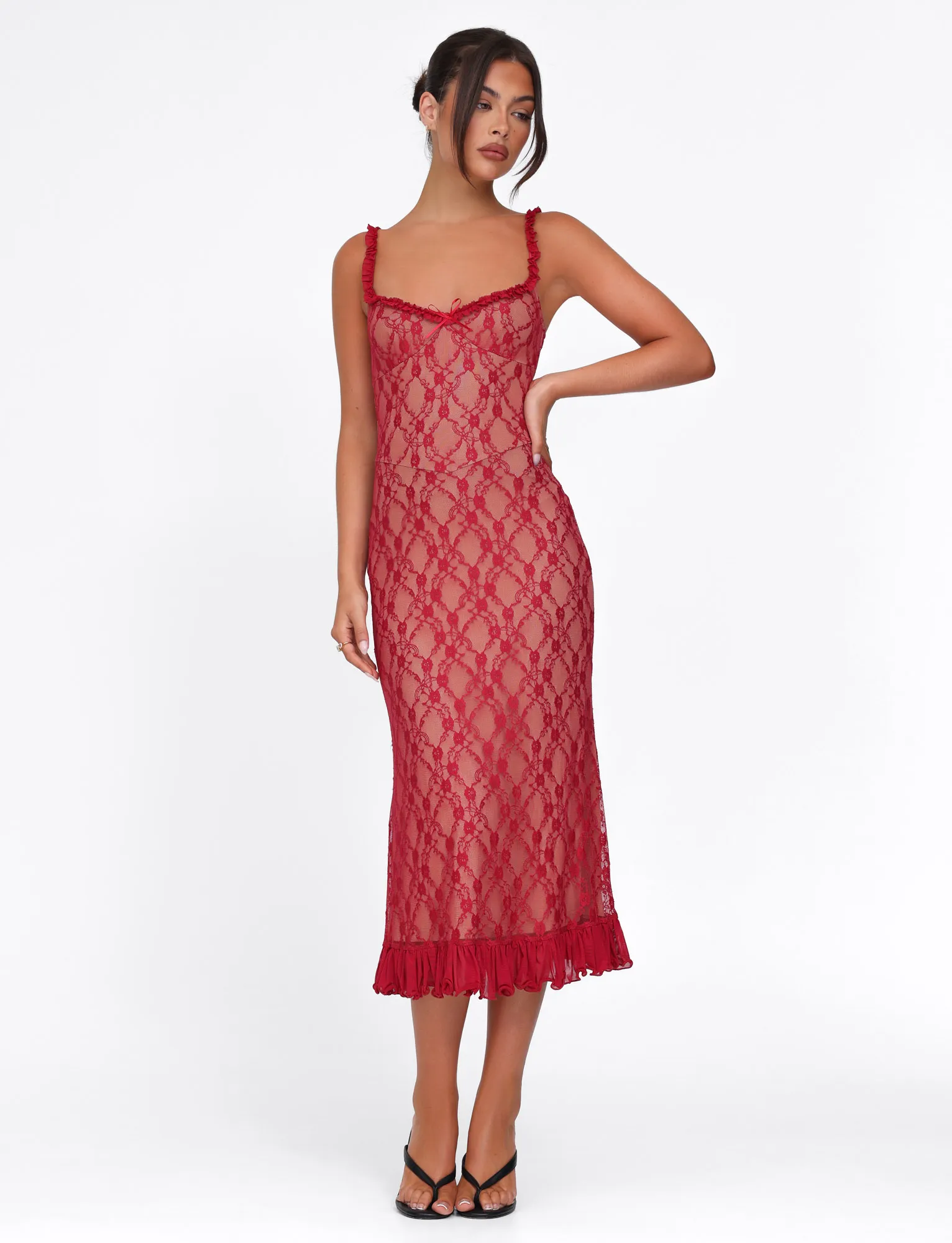 Body Flow Flexible Design DEJA DRESS - RED : BERRY RED