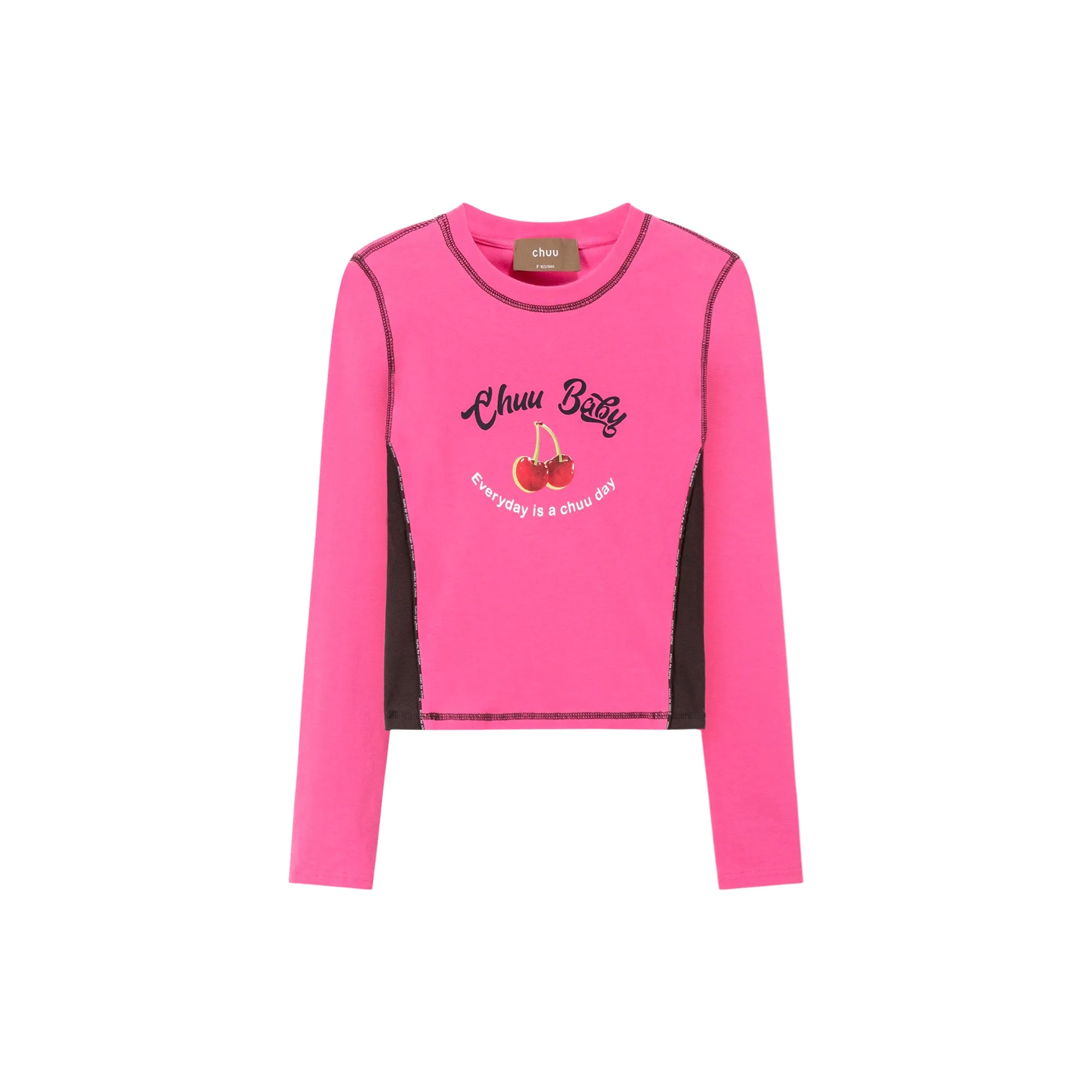 Shiny Confidence Cherry Color Cropped T-Shirt