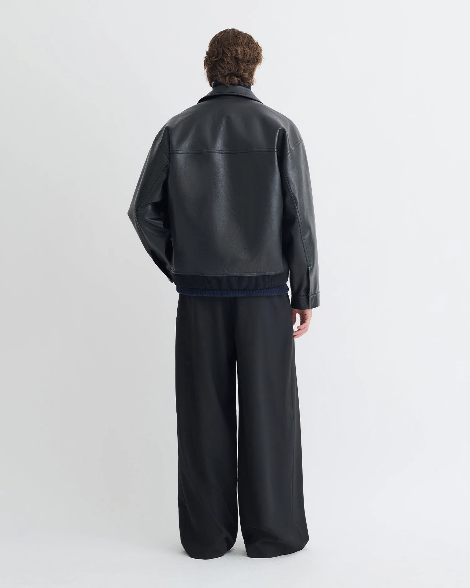 floral Zubin - Regenerated Leather Jacket - Black