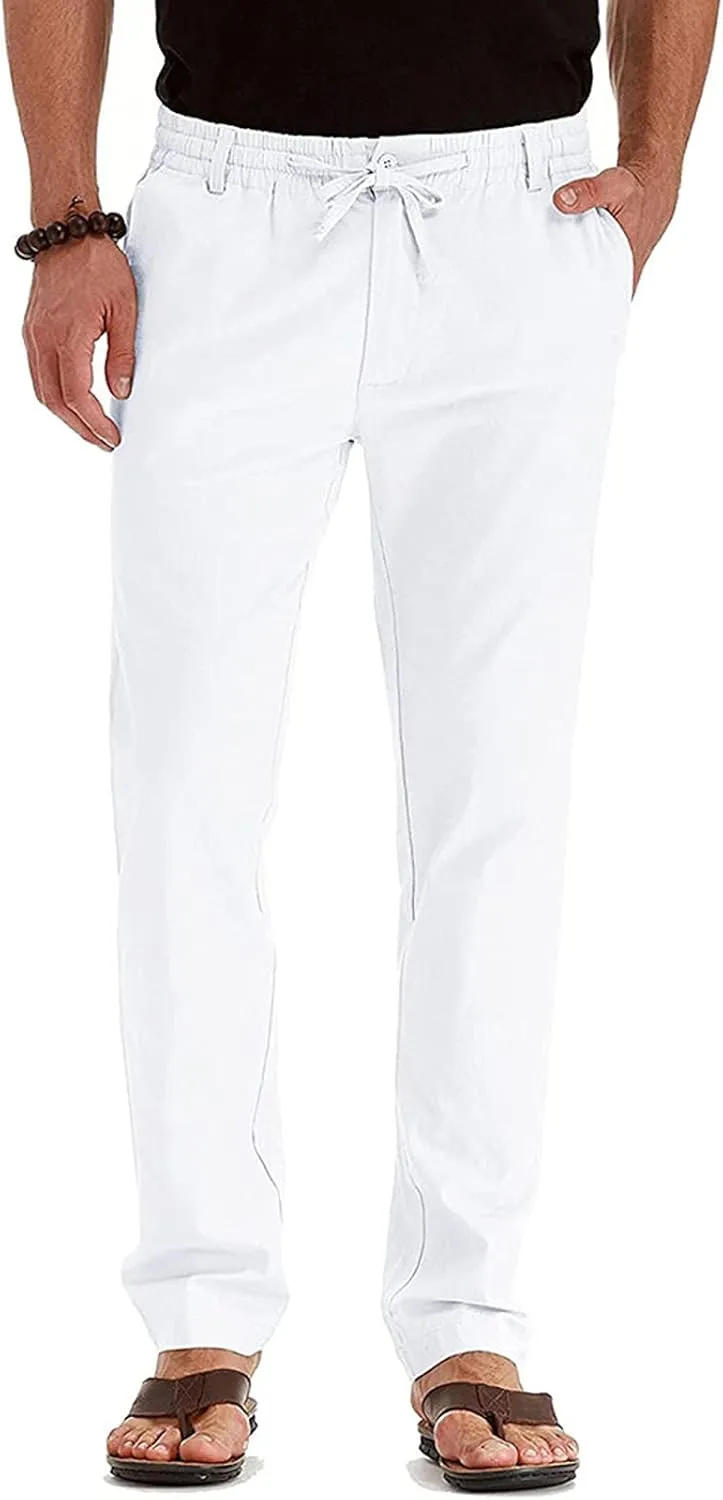 SHOPESSA Mens Business Casual Pants Relaxed Fit Relaxed Fit Elastic Waist Comfort Stretch Dress Pants Cotton Stretch Pants