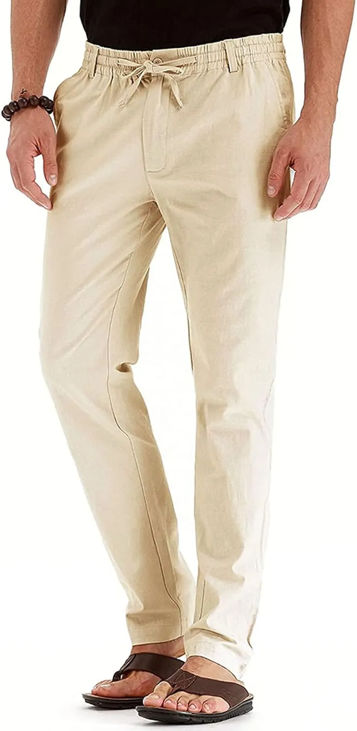 SHOPESSA Mens Business Casual Pants Relaxed Fit Relaxed Fit Elastic Waist Comfort Stretch Dress Pants Cotton Stretch Pants