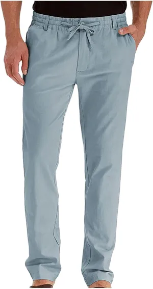 SHOPESSA Mens Business Casual Pants Relaxed Fit Relaxed Fit Elastic Waist Comfort Stretch Dress Pants Cotton Stretch Pants