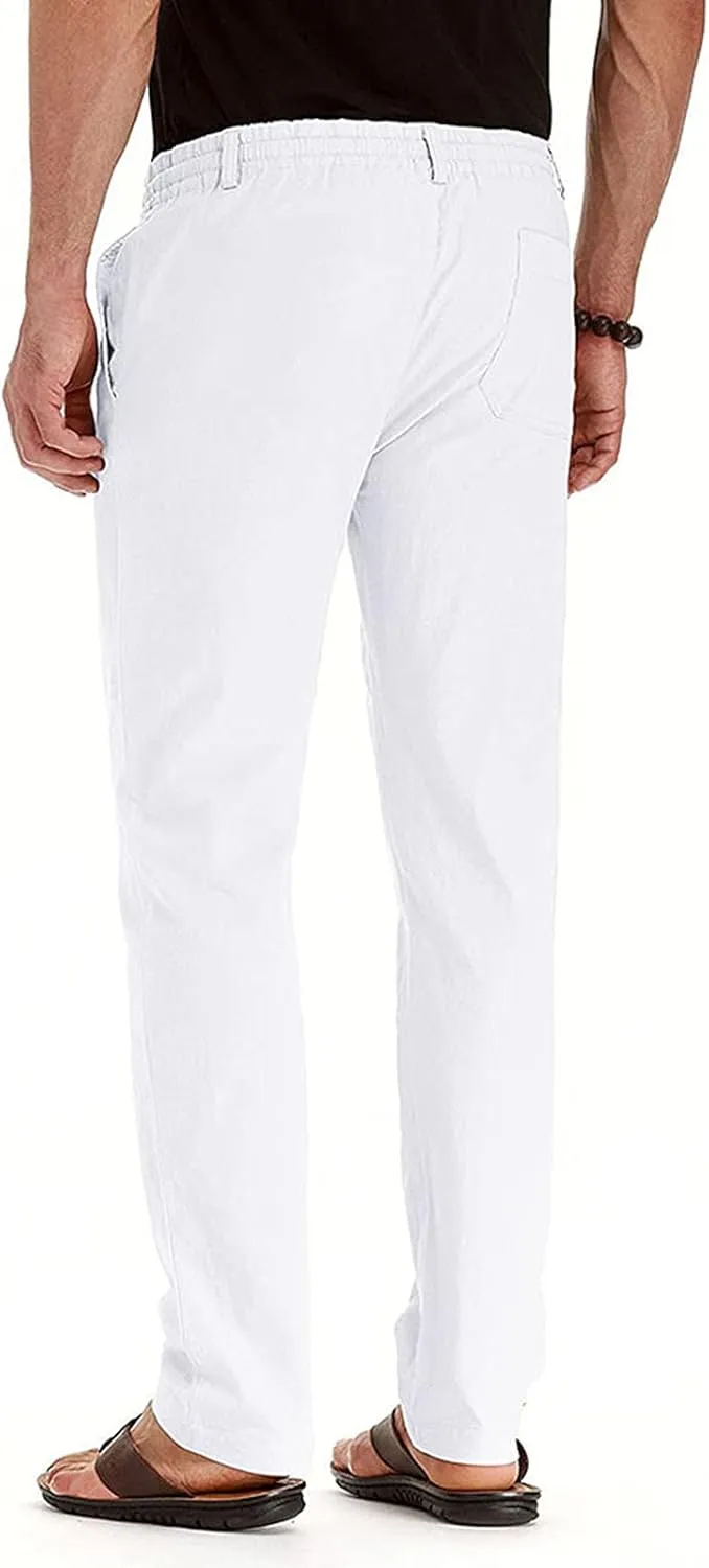 SHOPESSA Mens Business Casual Pants Relaxed Fit Relaxed Fit Elastic Waist Comfort Stretch Dress Pants Cotton Stretch Pants