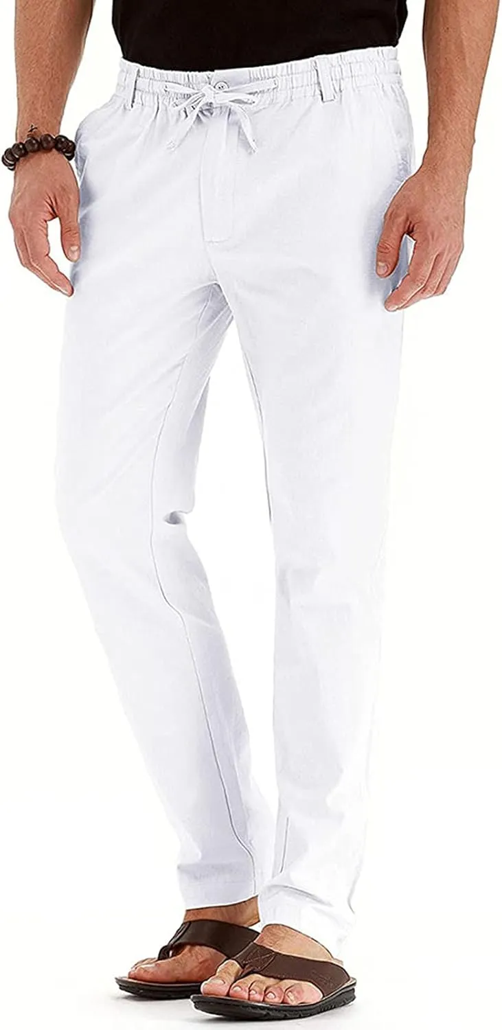SHOPESSA Mens Business Casual Pants Relaxed Fit Relaxed Fit Elastic Waist Comfort Stretch Dress Pants Cotton Stretch Pants