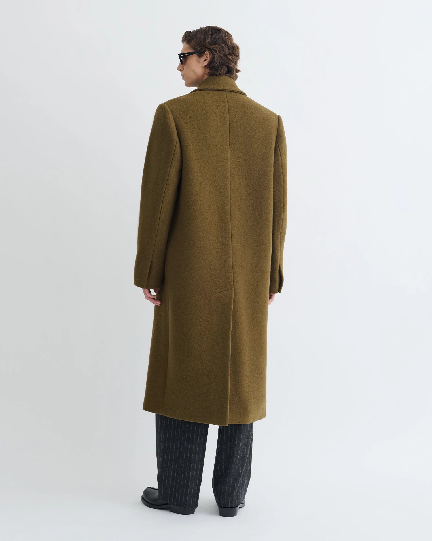 View Lightweight insulation Zenin - Double-Breasted Felted Wool Coat - Wood