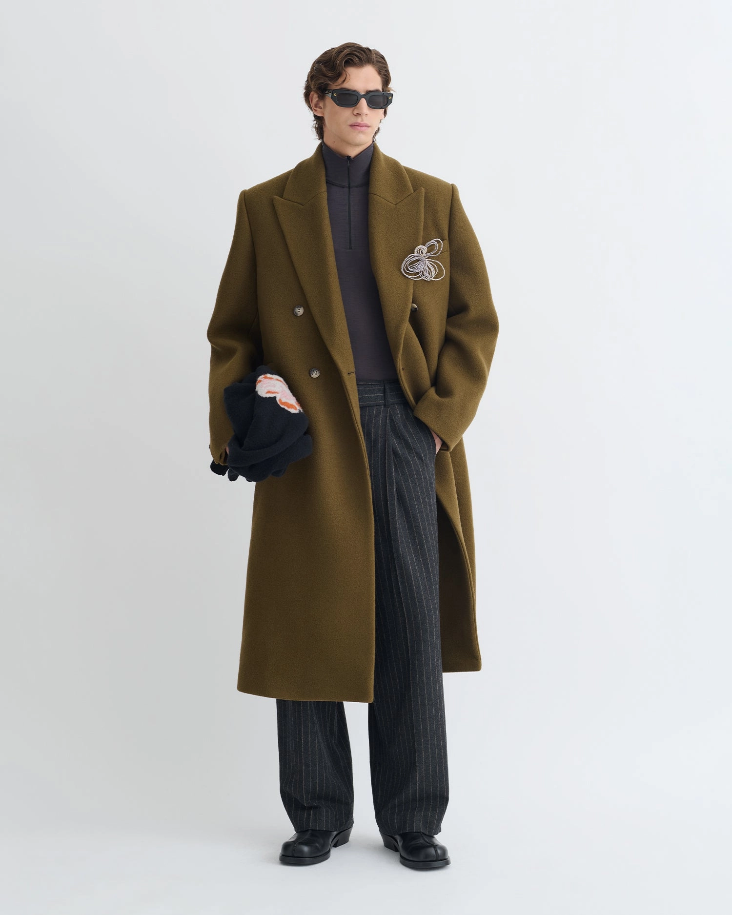 Advanced Moisture Management Zenin - Double-Breasted Felted Wool Coat - Wood