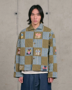Low Impact Dye Fashion Lover Minimalist Short on Time Jacket - Tales Patchwork