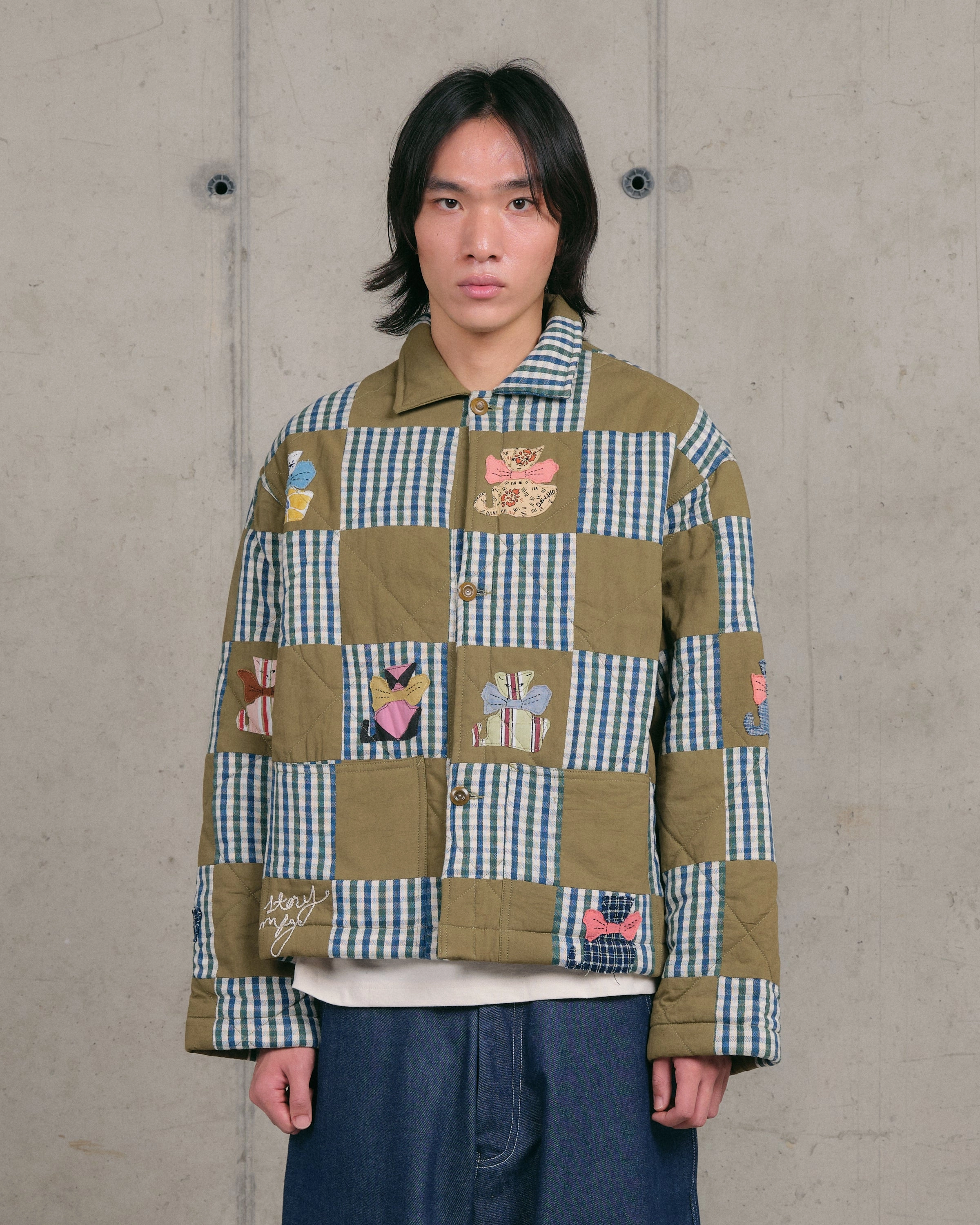 Low Impact Dye Fashion Lover Minimalist Short on Time Jacket - Tales Patchwork