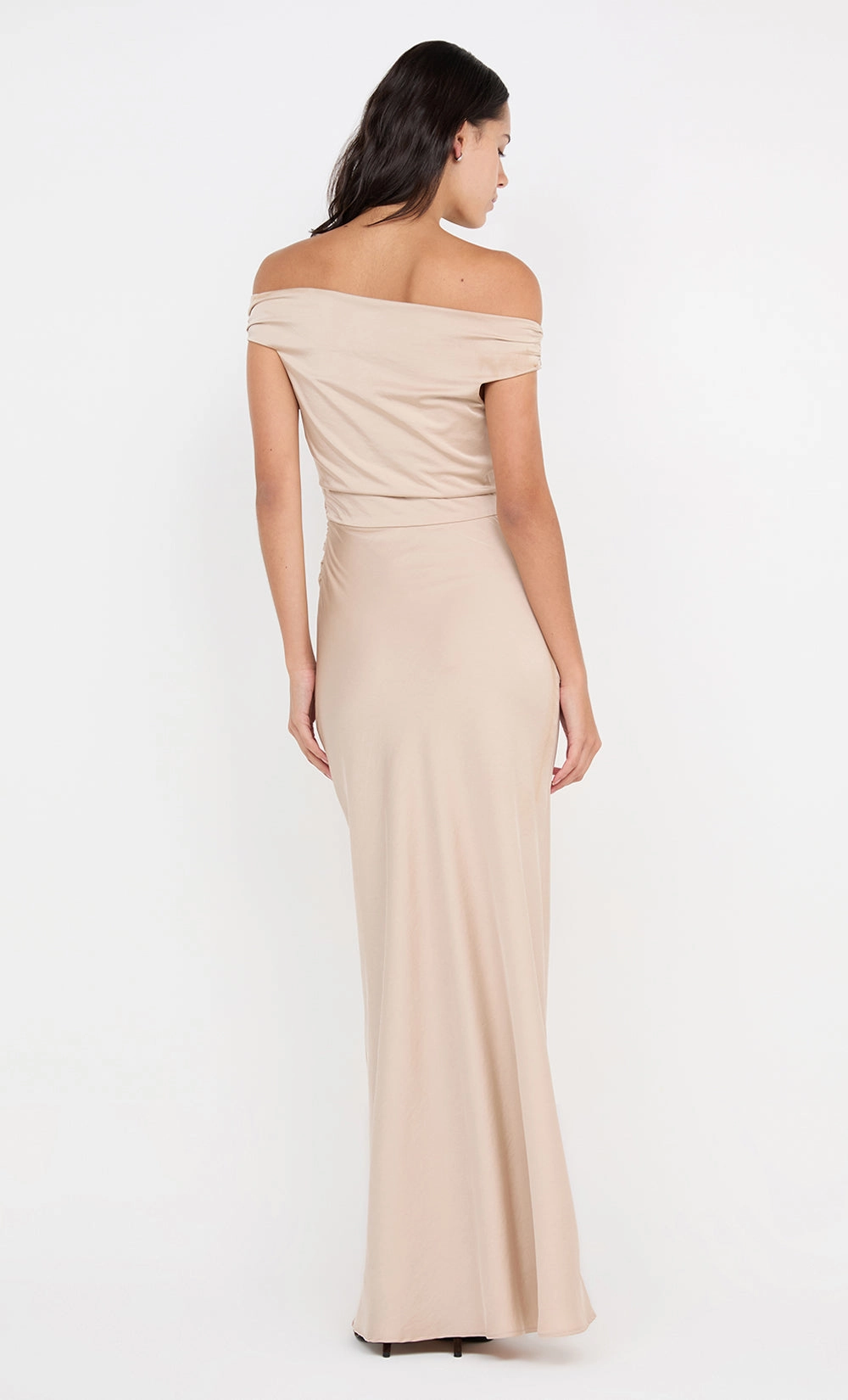 Flutter-Sleeve ETERNITY OFF SHOULDER MAXI - SAND