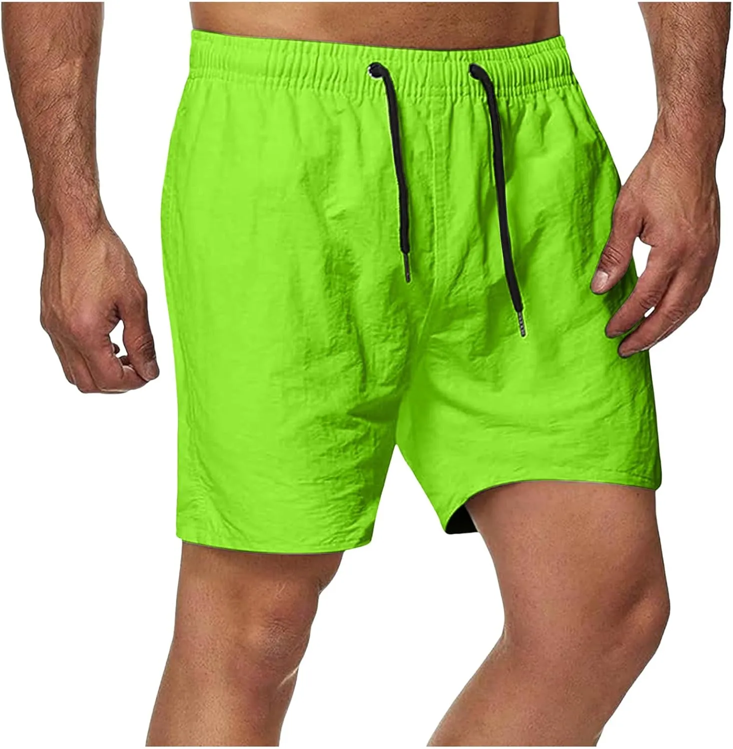 Shorts for Men Casual Lightweight Outdoor Shorts Summer Beach Vacation Shorts Elastic Waist Drawstring Shorts