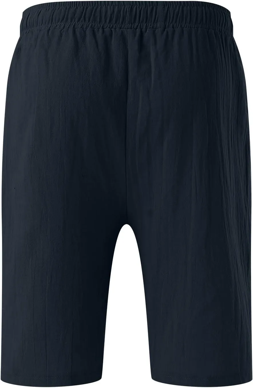 Shorts for Men Summer Beach Vacation Shorts Casual Elastic Waist Drawstring Shorts Relaxed Fit Outdoor Shorts