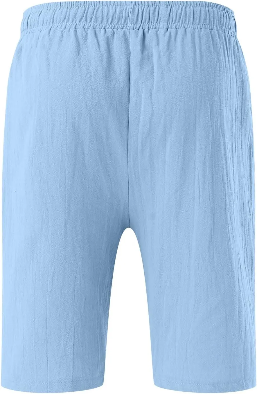 Shorts for Men Summer Beach Vacation Shorts Casual Elastic Waist Drawstring Shorts Relaxed Fit Outdoor Shorts