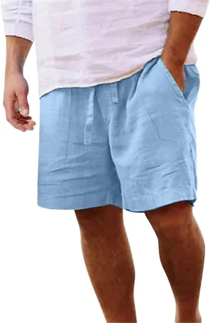 Shorts for Men Summer Beach Vacation Shorts Casual Elastic Waist Drawstring Shorts Relaxed Fit Outdoor Shorts