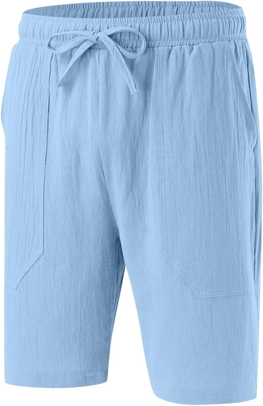 Shorts for Men Summer Beach Vacation Shorts Casual Elastic Waist Drawstring Shorts Relaxed Fit Outdoor Shorts