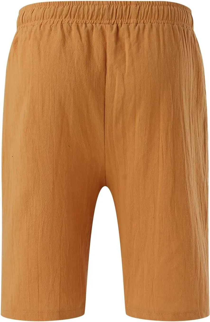 Shorts for Men Summer Beach Vacation Shorts Casual Elastic Waist Drawstring Shorts Relaxed Fit Outdoor Shorts