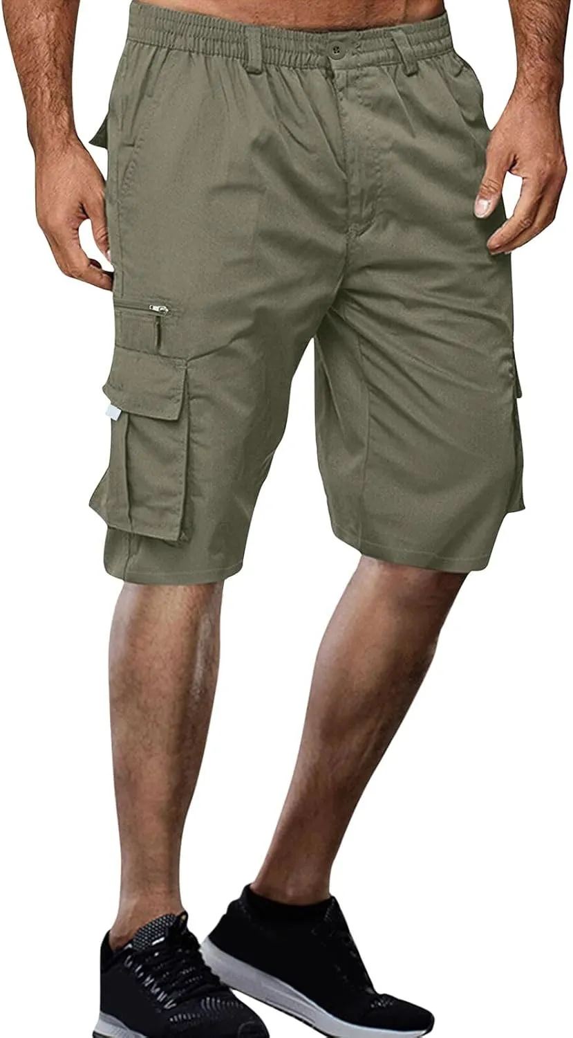Shorts for Men Summer Beach Vacation Shorts Elastic Waist Drawstring Shorts Relaxed Lightweight Hiking Shorts