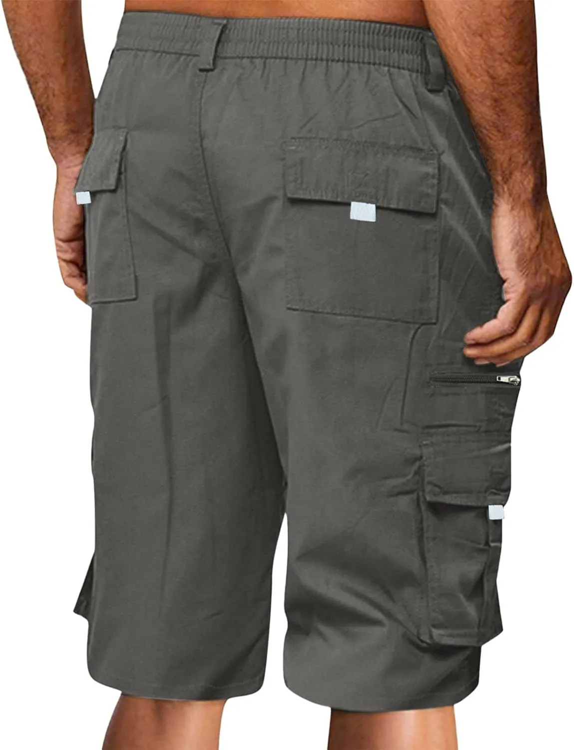 Shorts for Men Summer Beach Vacation Shorts Elastic Waist Drawstring Shorts Relaxed Lightweight Hiking Shorts