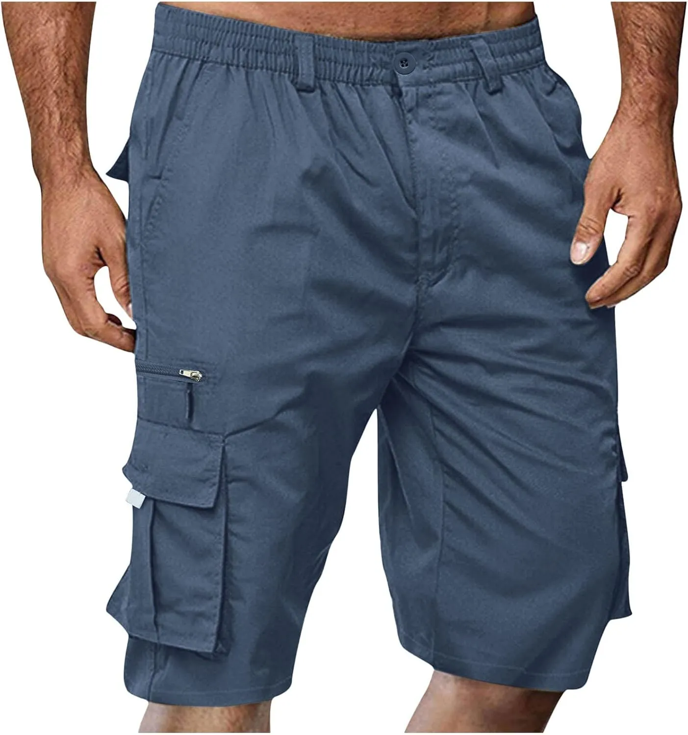 Shorts for Men Summer Beach Vacation Shorts Elastic Waist Drawstring Shorts Relaxed Lightweight Hiking Shorts