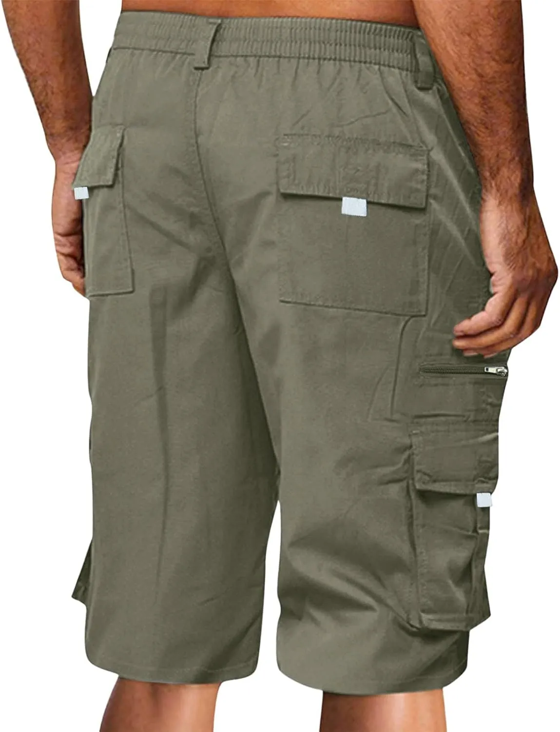 Shorts for Men Summer Beach Vacation Shorts Elastic Waist Drawstring Shorts Relaxed Lightweight Hiking Shorts