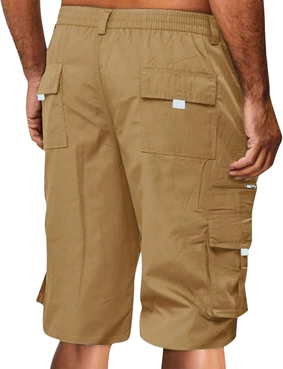 Shorts for Men Summer Beach Vacation Shorts Elastic Waist Drawstring Shorts Relaxed Lightweight Hiking Shorts