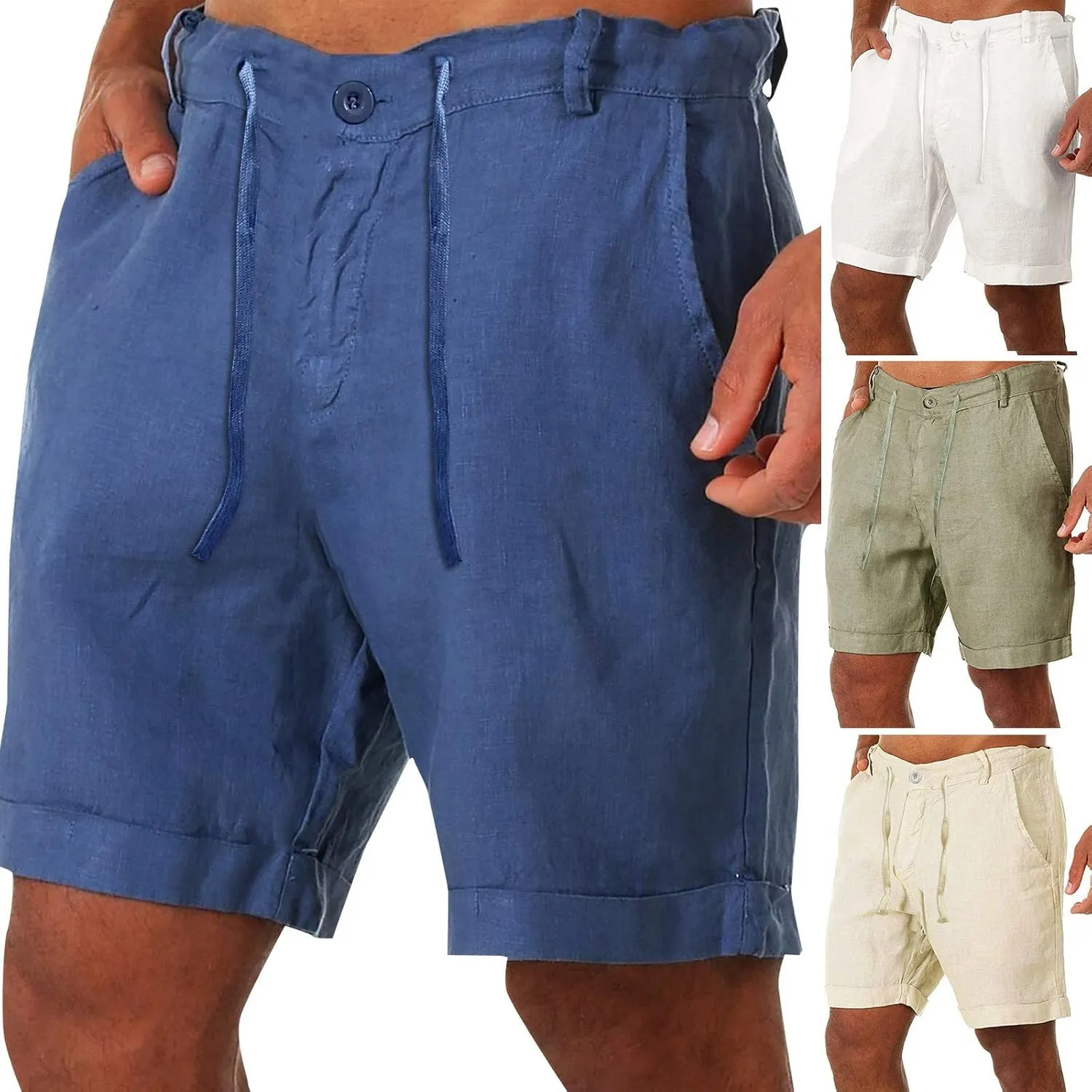 Shorts for Men,Mens Cargo Shorts Summer Trousers Sport Shorts Solid Drawstring Short Casual Pant Loose Sweat Shorts