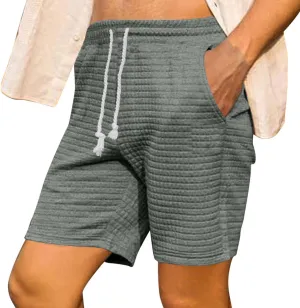 Shorts for Mens Fall Summer Color Block Loose Fit Sport Athletic Beach Hawaiian Ruched Crochet Shorts Mens 2025