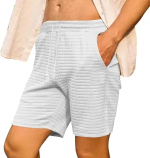 Shorts for Mens Fall Summer Color Block Loose Fit Sport Athletic Beach Hawaiian Ruched Crochet Shorts Mens 2025