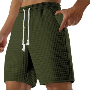 Shorts for Mens Fall Summer Color Block Loose Fit Sport Athletic Beach Hawaiian Ruched Crochet Shorts Mens 2025
