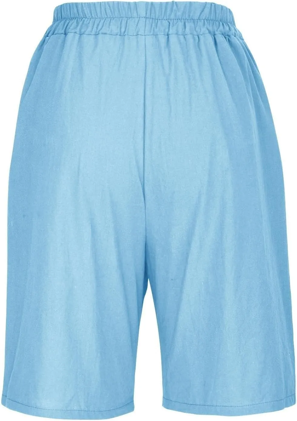 Shorts for Women 2024 Linen Shorts Casual Summer Plus Size Beach Shorts with Pockets Comfy Lounge Shorts, Large
