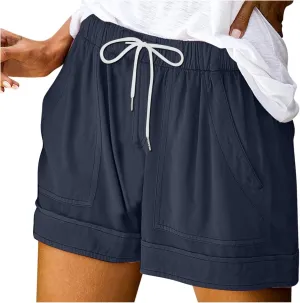 Shorts for Women Trendy Shorts with Drawstring High Waist Comfy Shorts Casual Lightweight Shorts with Pockets