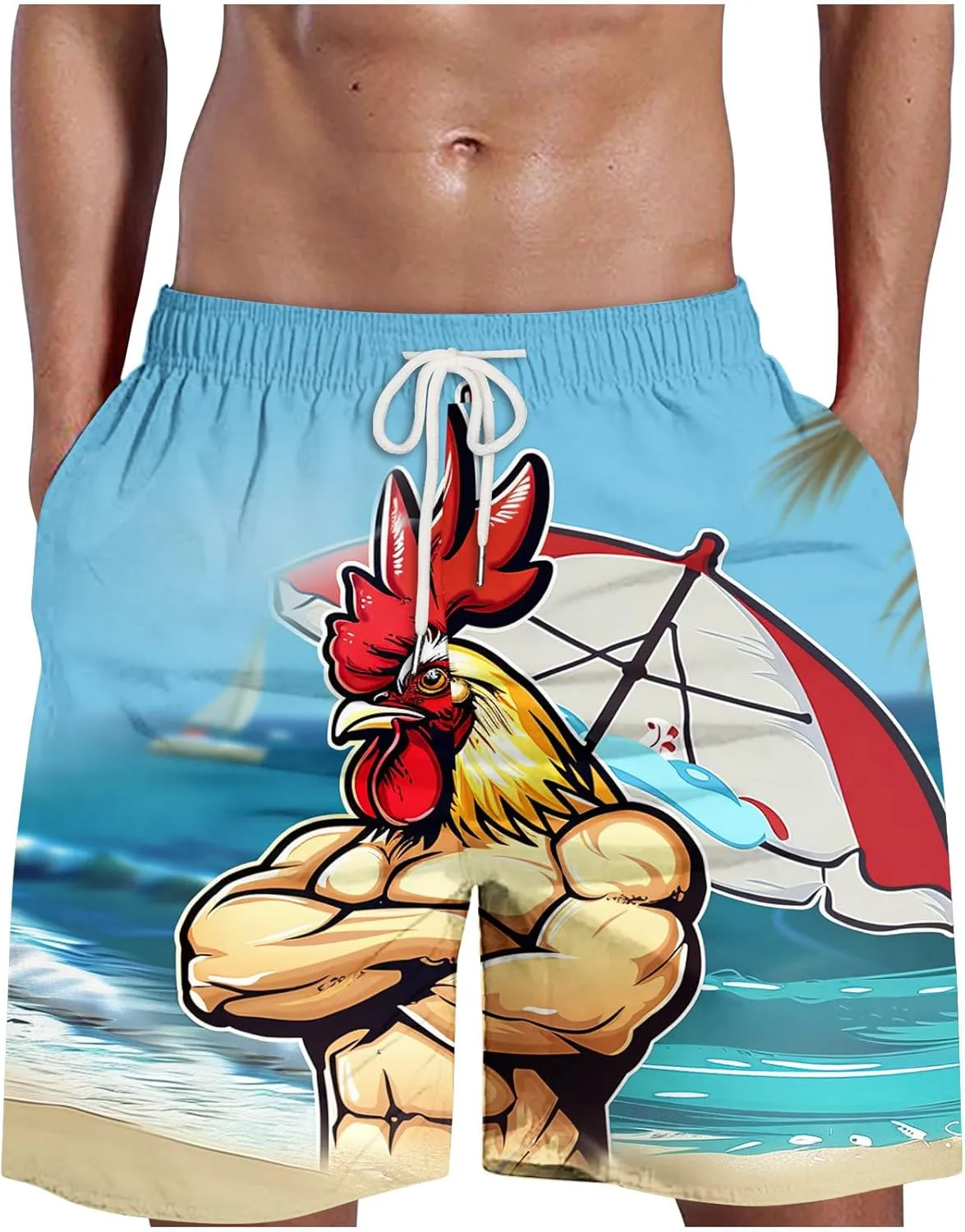 Shorts Men Funny Printed Novelty Shorts Lounge Sports Athletic Drawstring Short Pants Soft Smooth Track Shorts