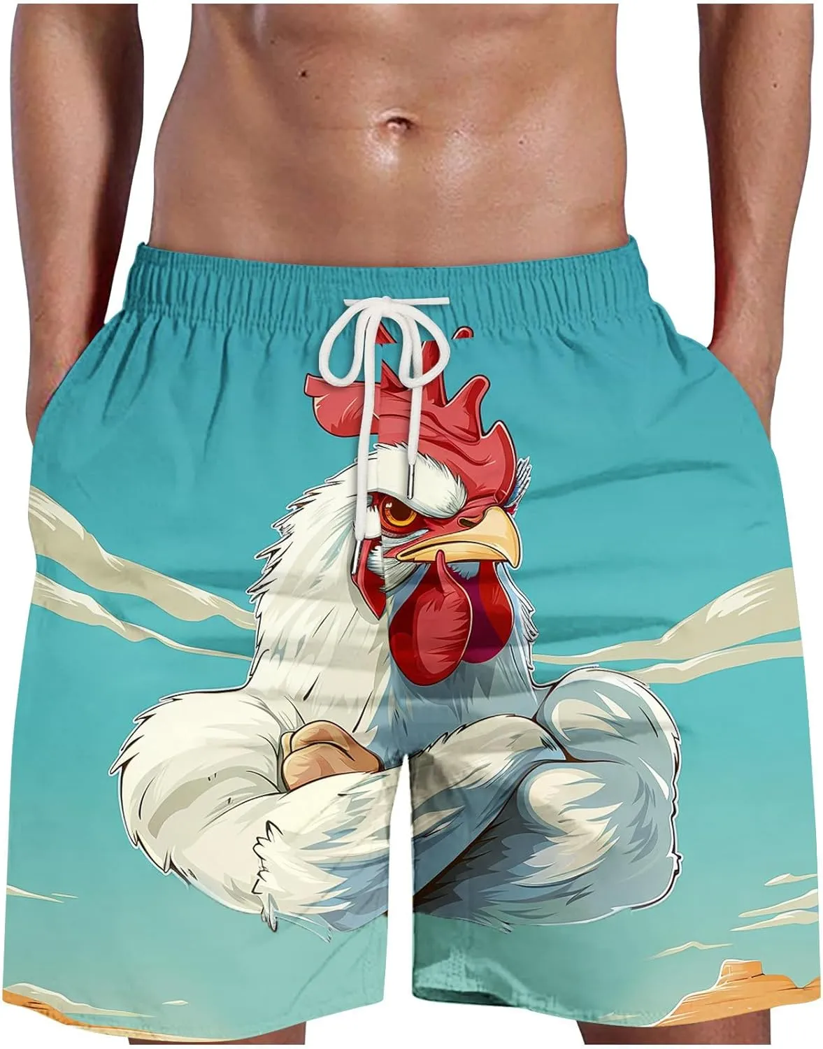 Shorts Men Funny Printed Novelty Shorts Lounge Sports Athletic Drawstring Short Pants Soft Smooth Track Shorts