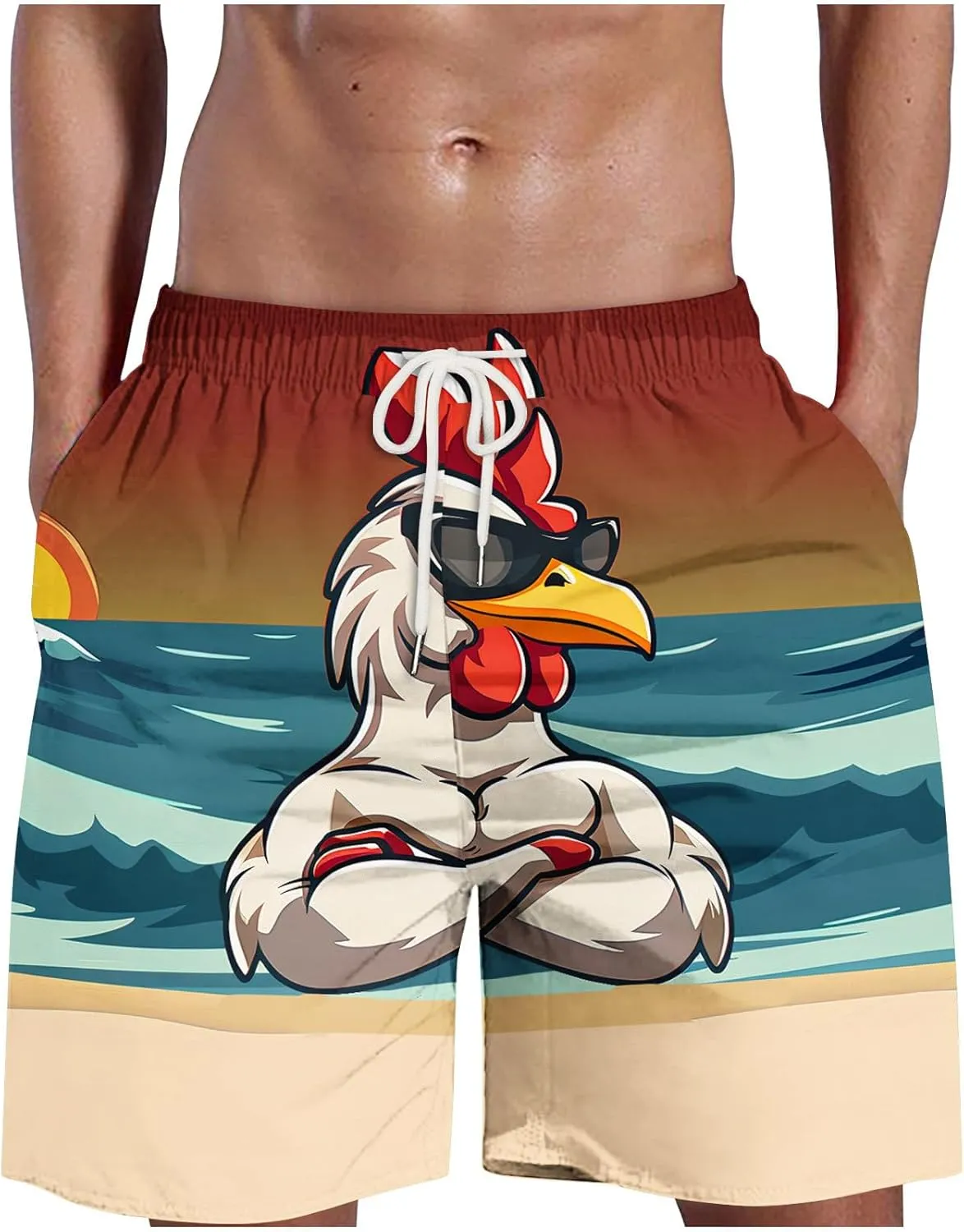 Shorts Men Funny Printed Novelty Shorts Lounge Sports Athletic Drawstring Short Pants Soft Smooth Track Shorts